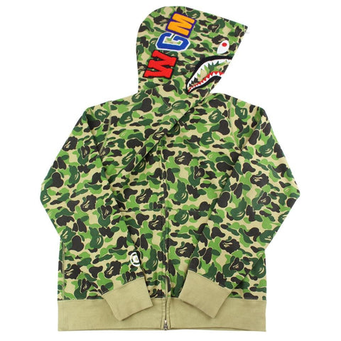 Sweat à capuche Bape ABC camouflage vert requin 2018