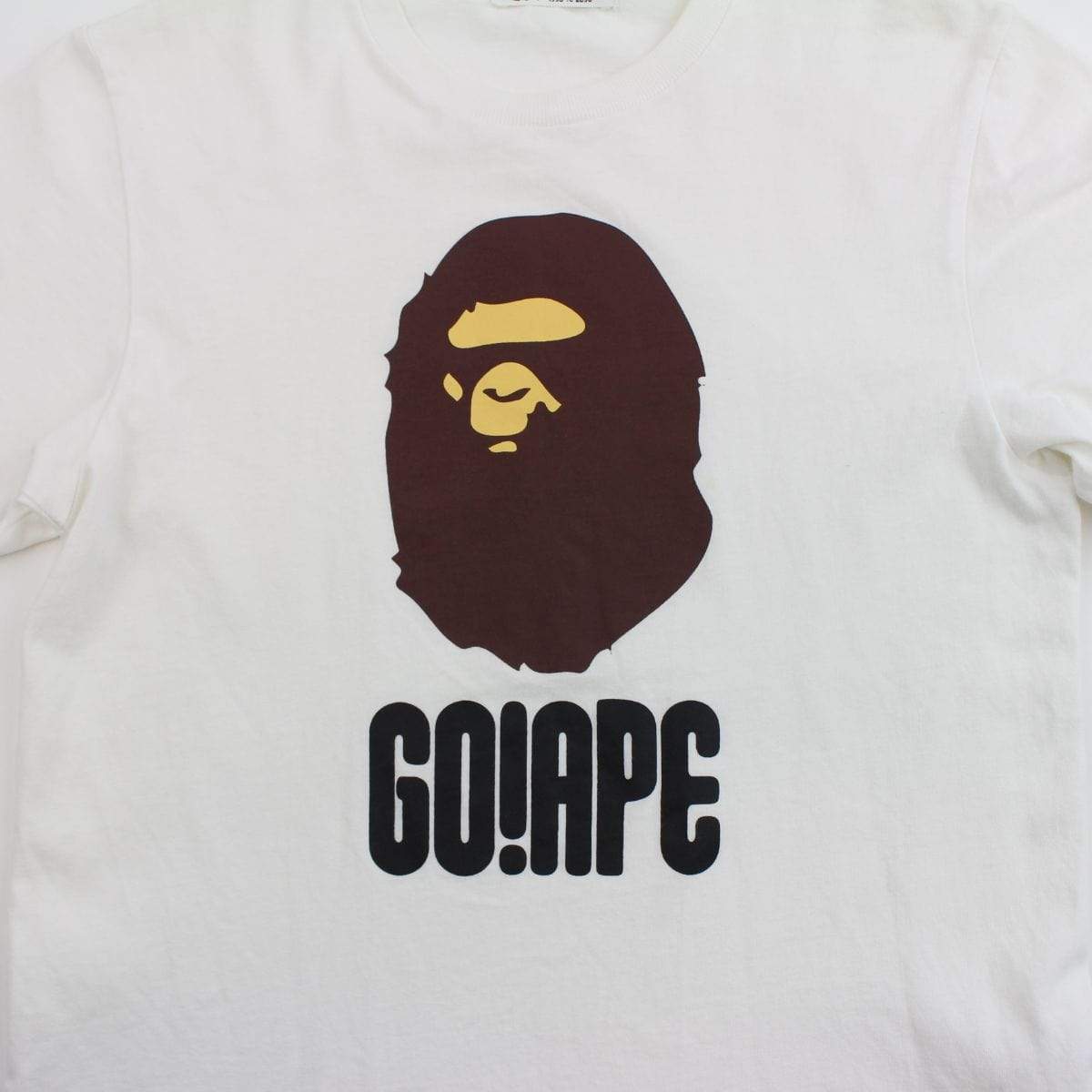 Bape Big Ape Logo Text Tee White - SaruGeneral