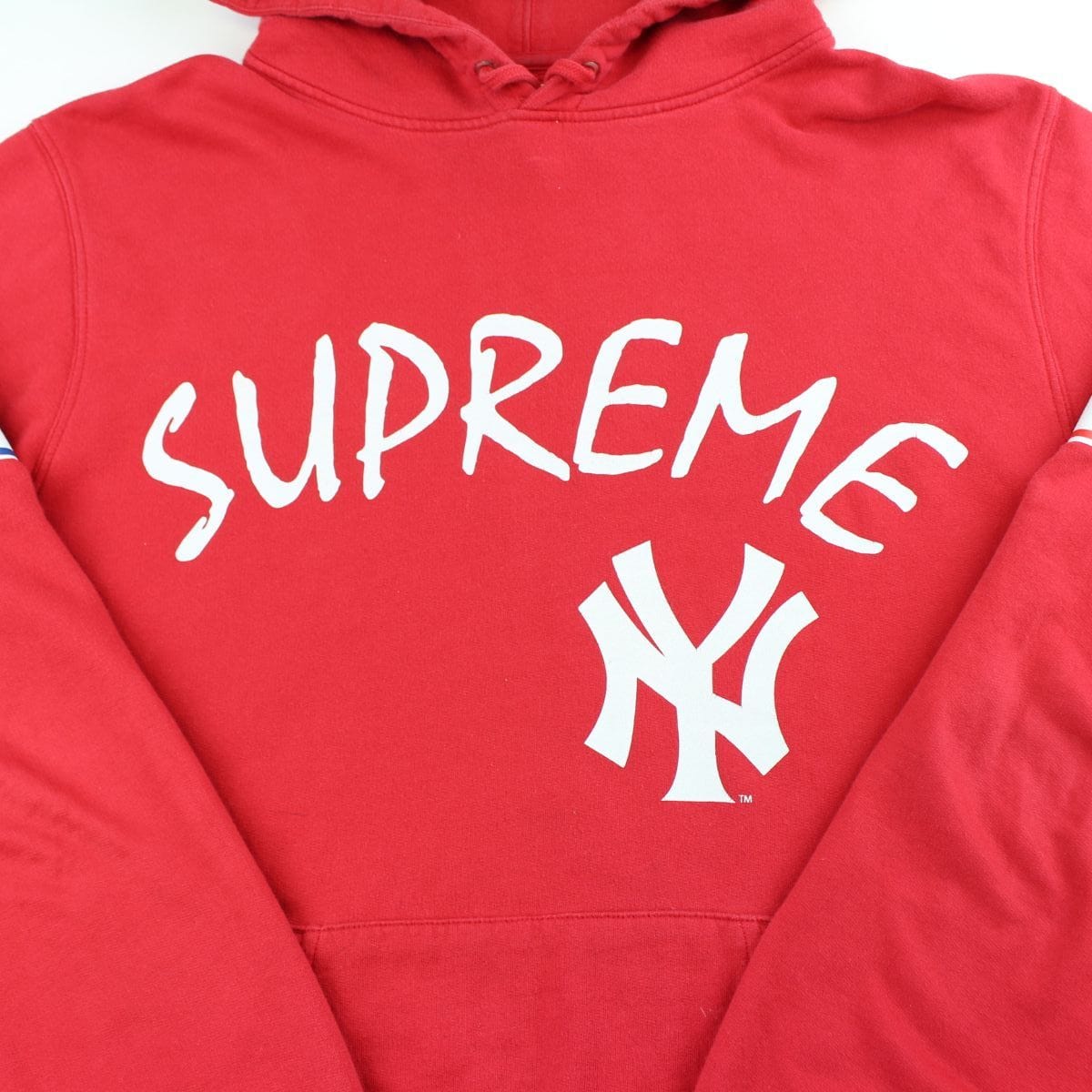 supreme x new york yankees hoodie red 2015 - SaruGeneral