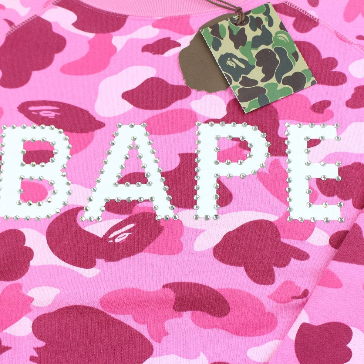 Bape pink camo swarovski crewneck 2005 - SaruGeneral