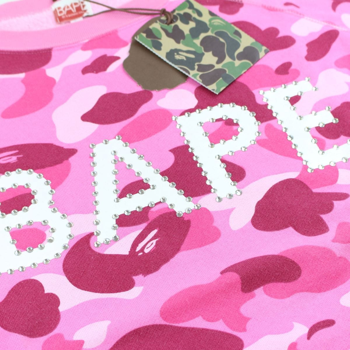 Bape pink camo swarovski crewneck 2005 - SaruGeneral