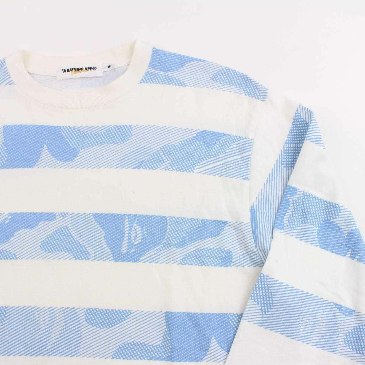 Bape ABC Blue Camo Striped LS White - SaruGeneral