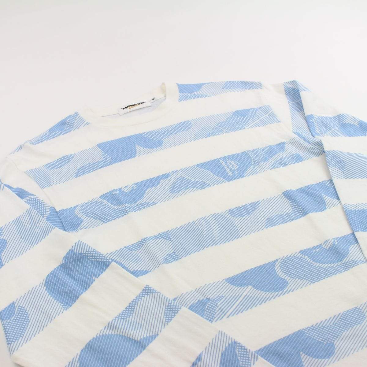 Bape ABC Blue Camo Striped LS White - SaruGeneral