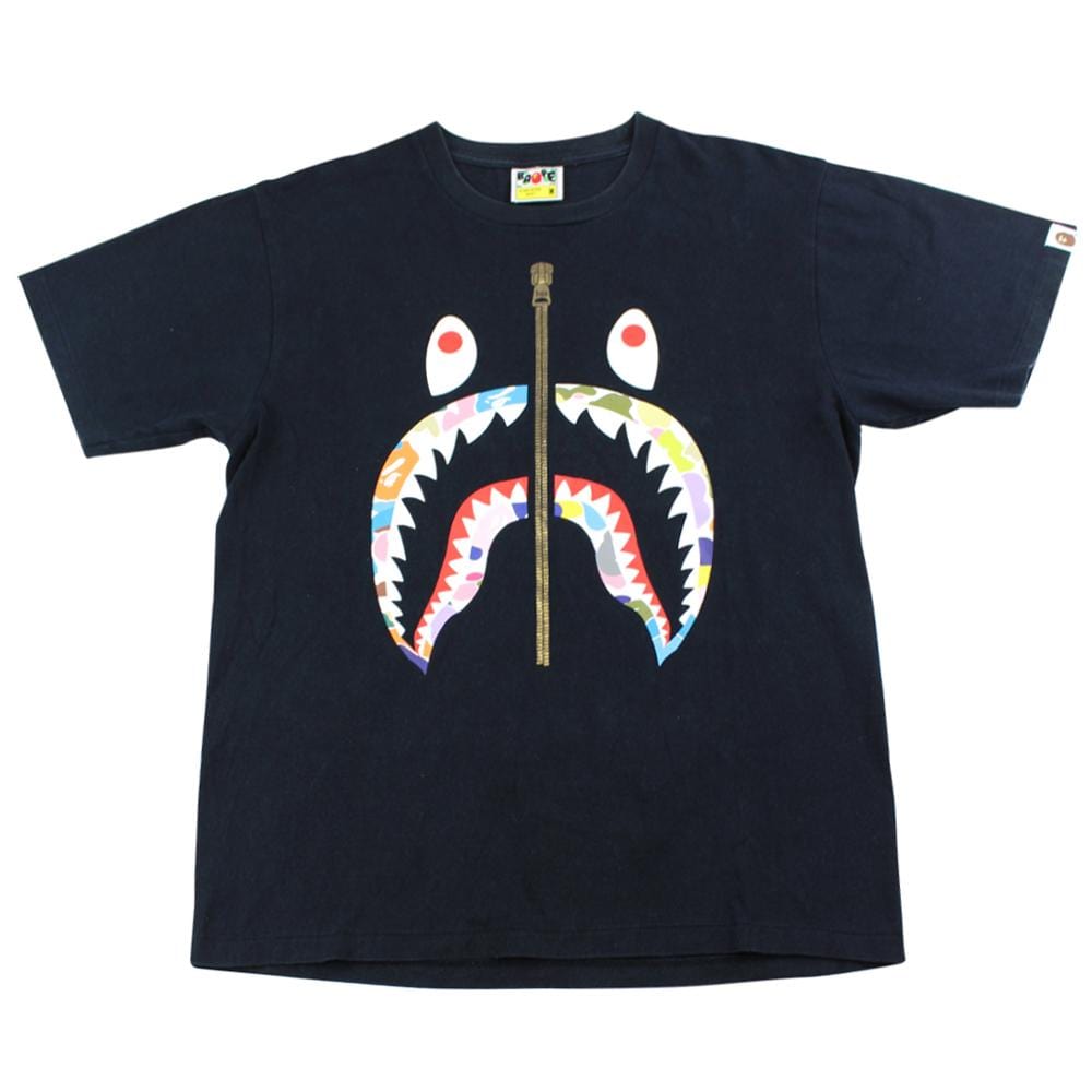Bape multi camo shark face tee black - SaruGeneral