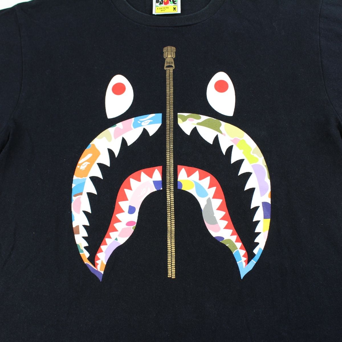 Bape multi camo shark face tee black - SaruGeneral