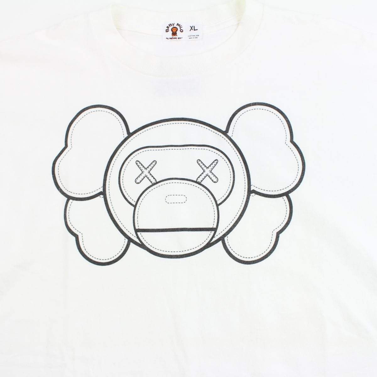 Bape x Kaws Milo Head Tee White - SaruGeneral