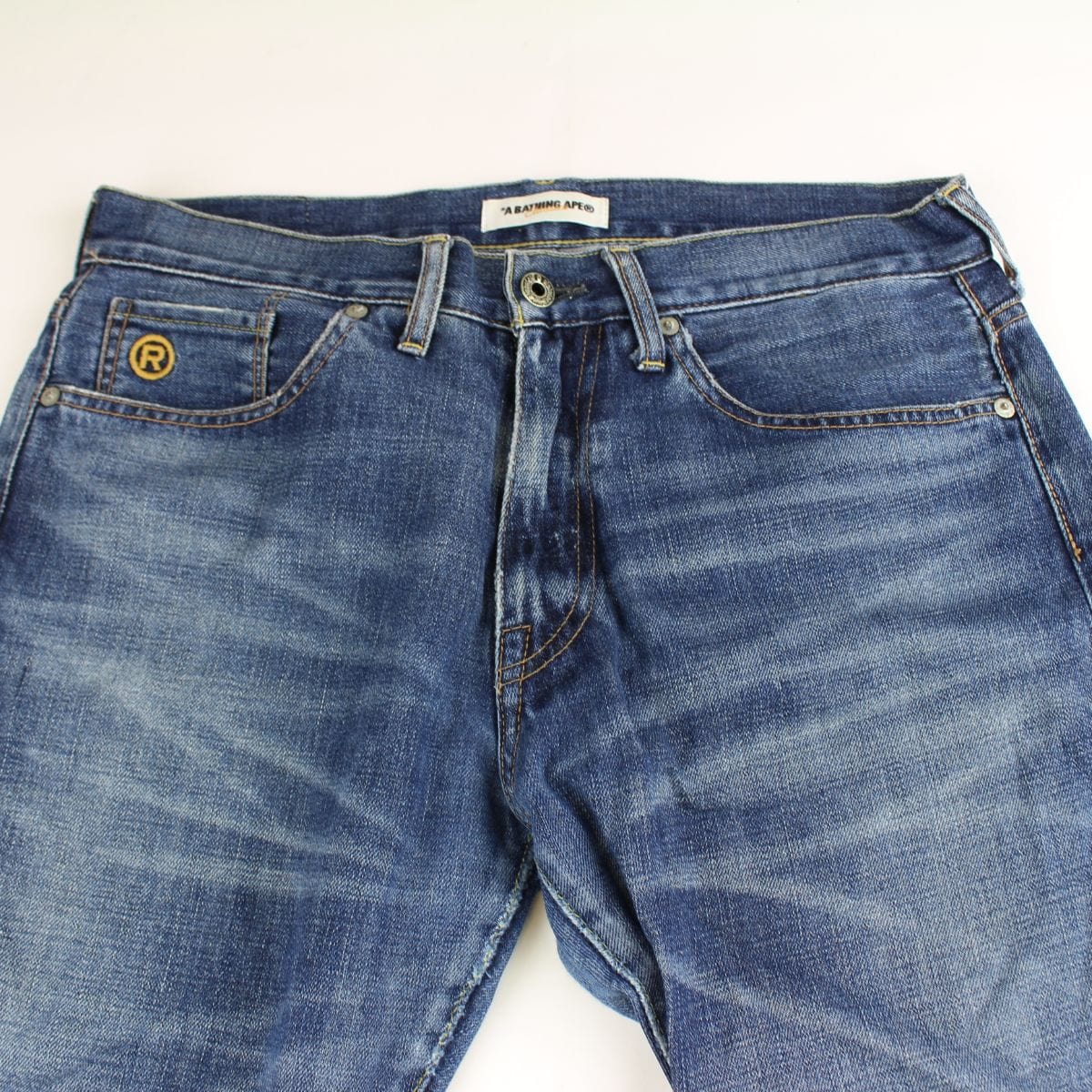 Bape crown big ape logo denim jeans - SaruGeneral