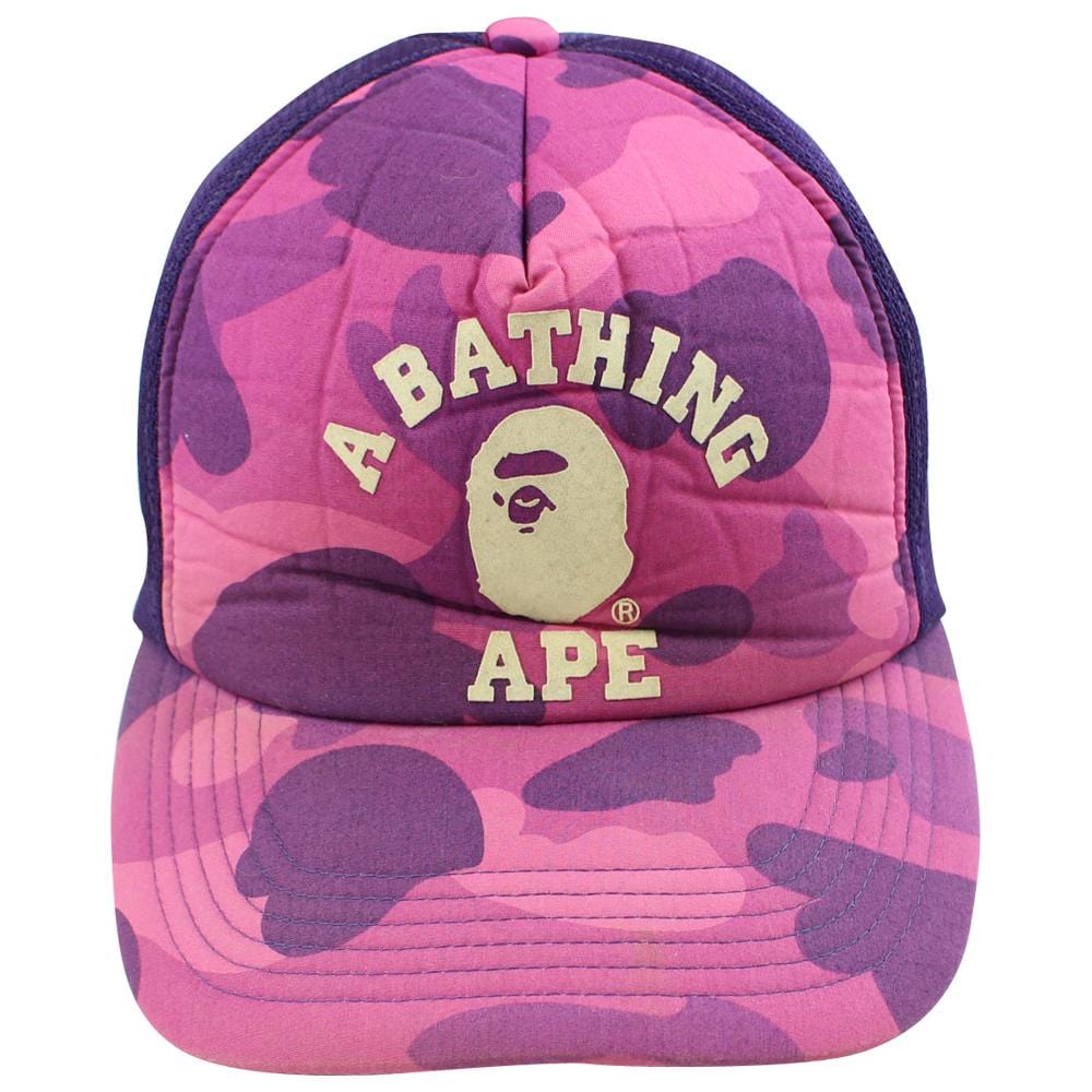 bape purple camo college logo trucker - SaruGeneral
