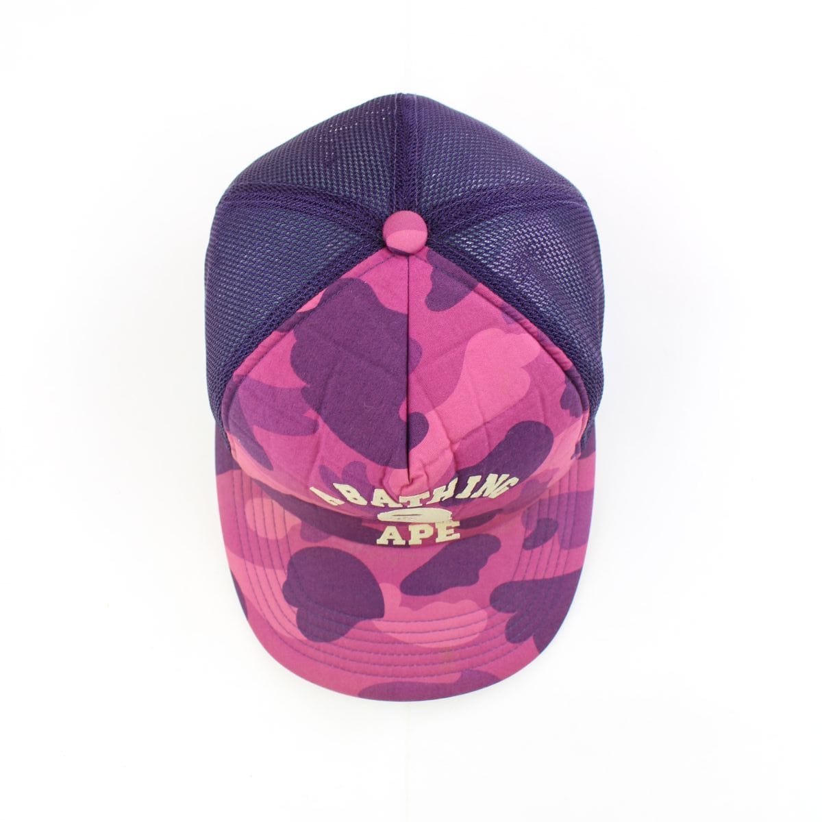 bape purple camo college logo trucker - SaruGeneral