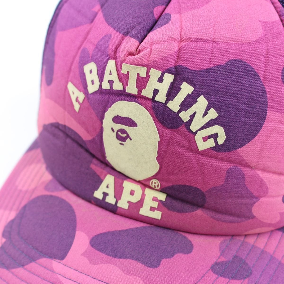 bape purple camo college logo trucker - SaruGeneral
