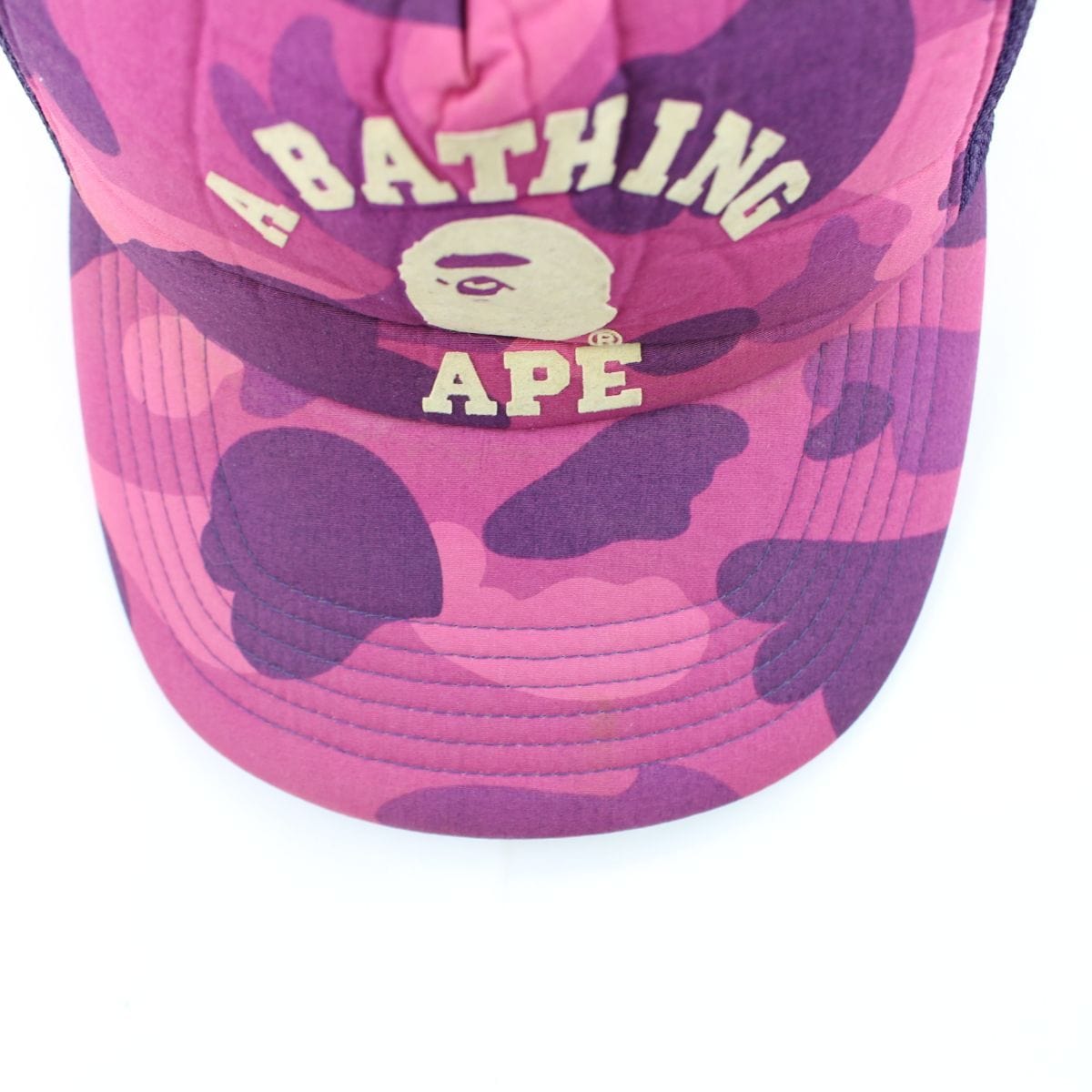 bape purple camo college logo trucker - SaruGeneral