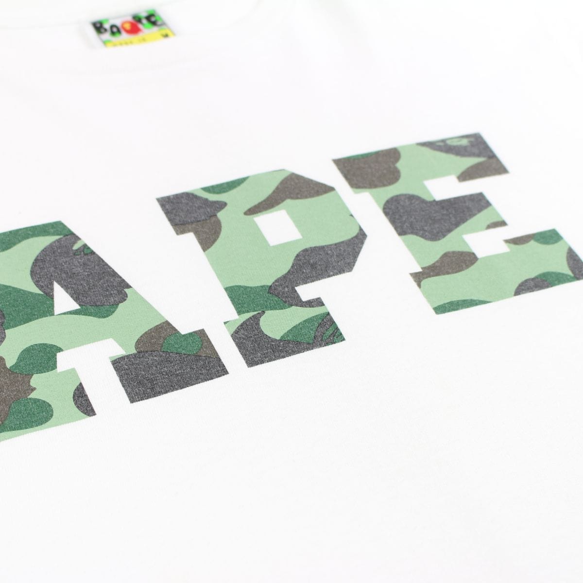 Bape ape Camo Text Tee White - SaruGeneral