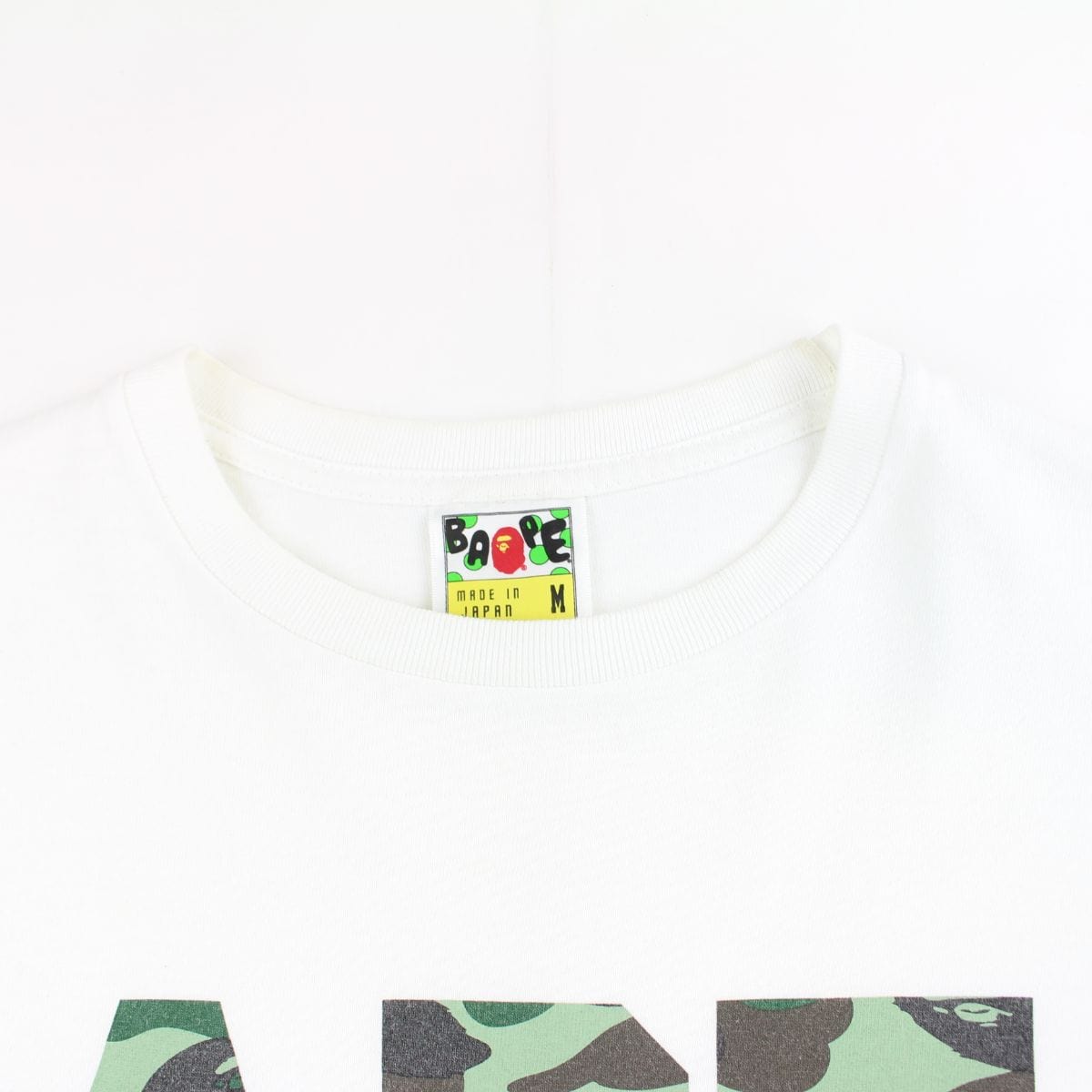 Bape ape Camo Text Tee White - SaruGeneral