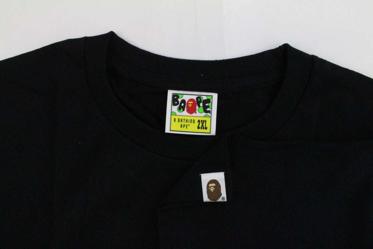 Bape black-White gradient College Logo Tee Black - SaruGeneral