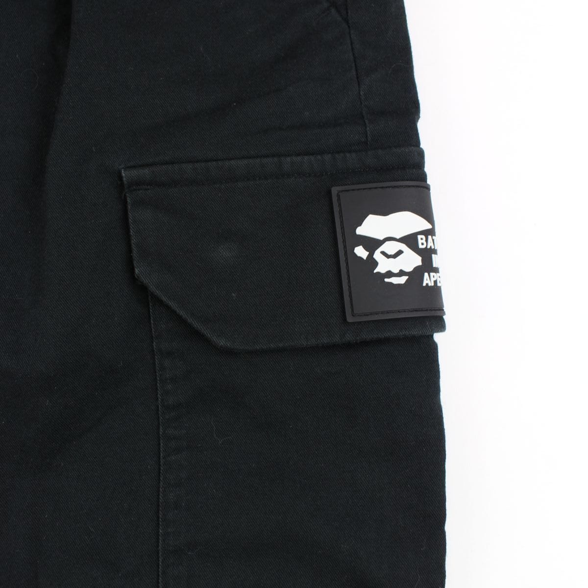 bape black strip cargo pants - SaruGeneral