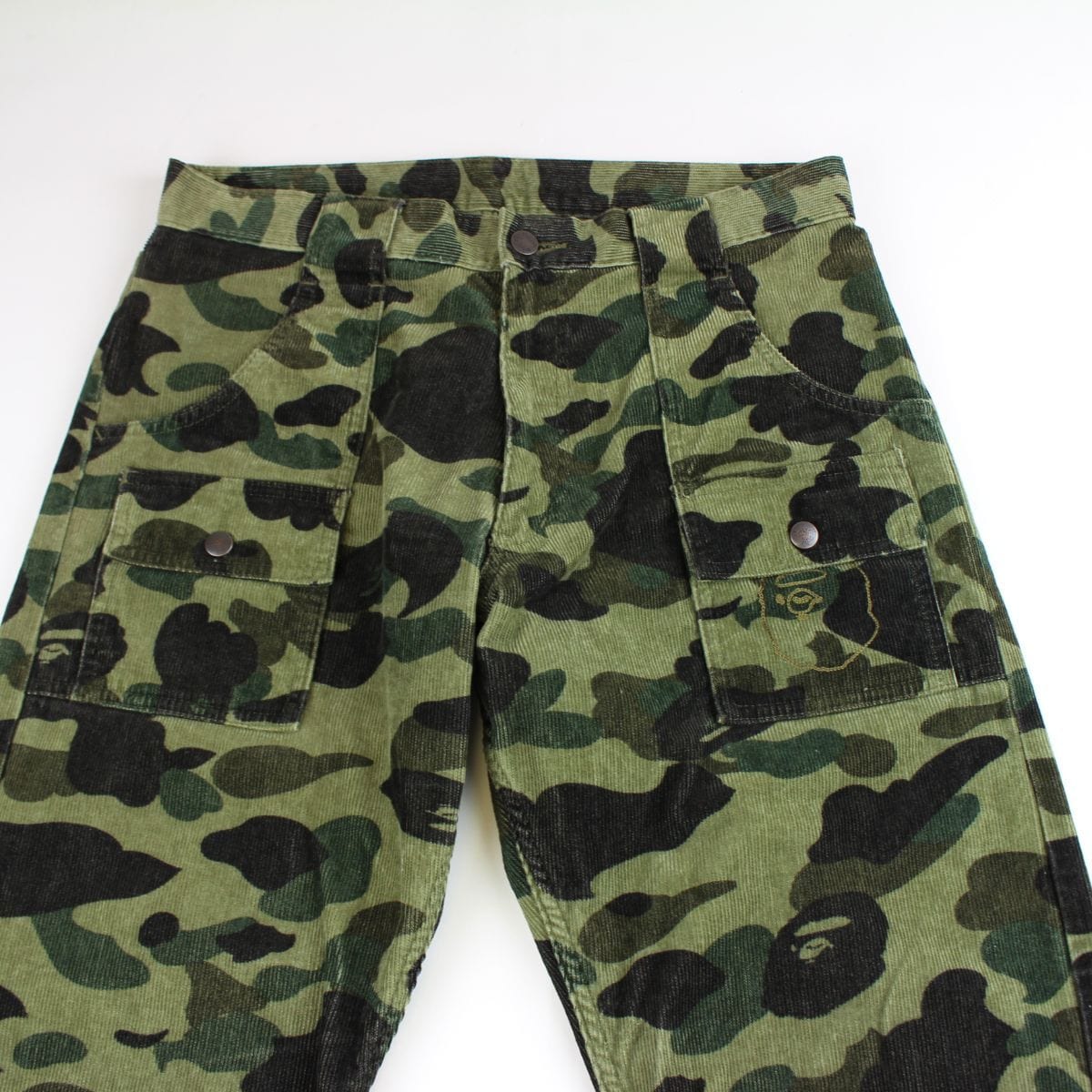Bape 1st Green Camo Corduroy Pants - SaruGeneral