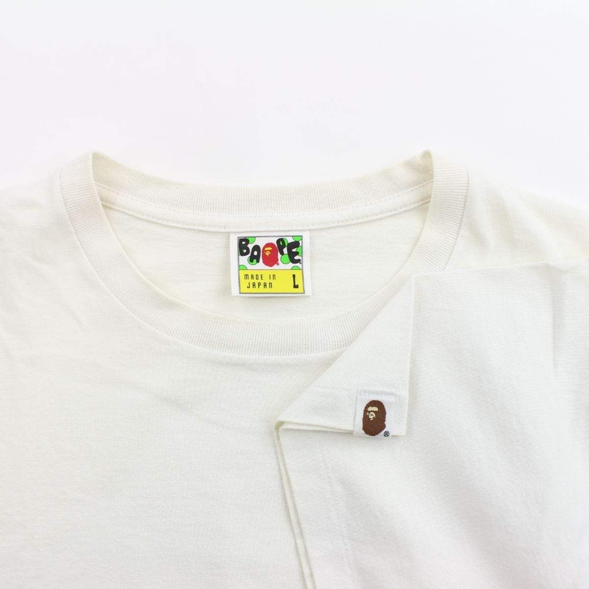 Bape ABC Pink Camo Side Big Ape Logo Tee White - SaruGeneral