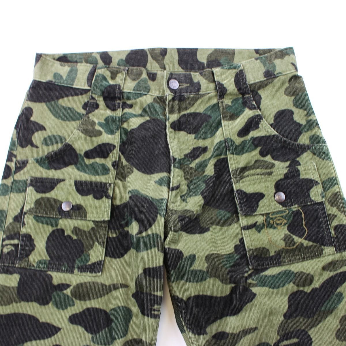 Bape 1st Green Camo Corduroy Pants - SaruGeneral