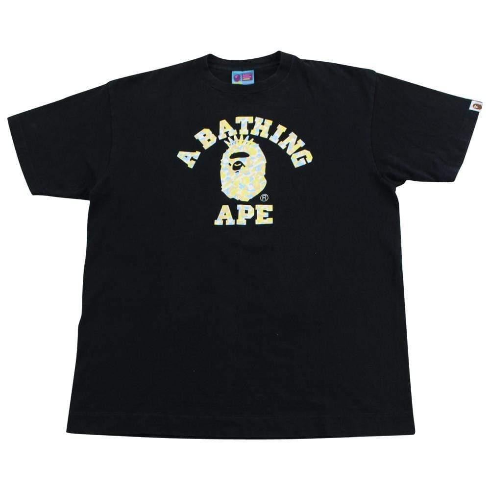 Bape ABC Multicamo NYC College Logo Tee Black - SaruGeneral