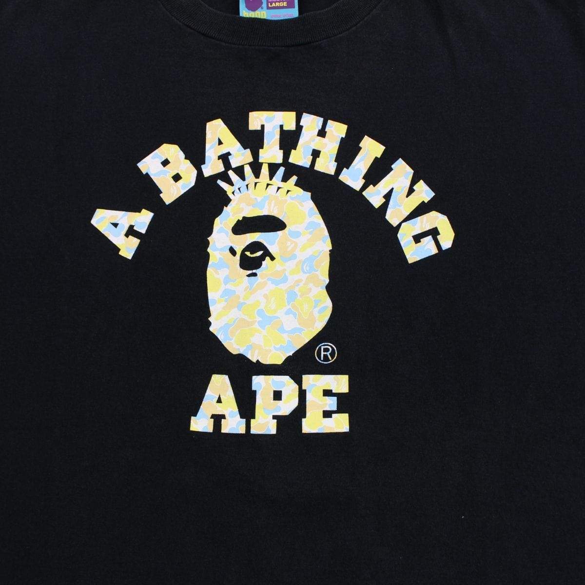 Bape ABC Multicamo NYC College Logo Tee Black - SaruGeneral