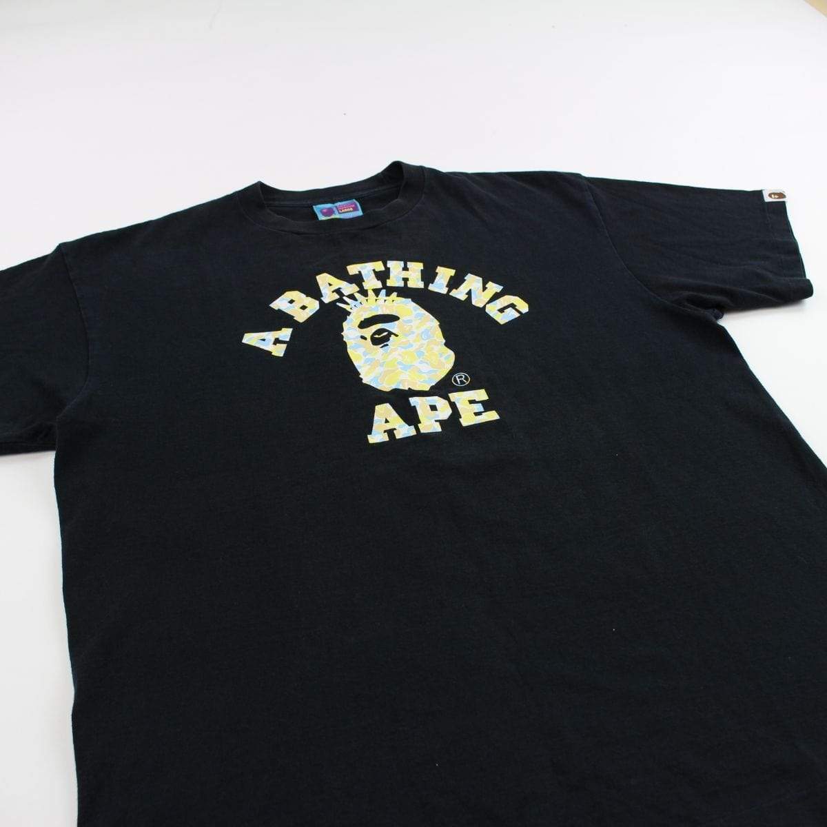 Bape ABC Multicamo NYC College Logo Tee Black - SaruGeneral