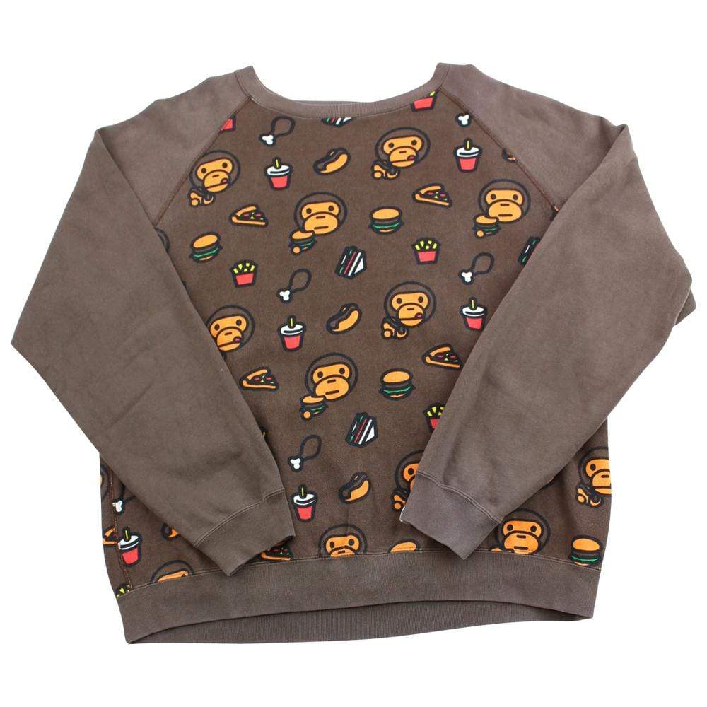 Bape Baby Milo Food Monogram Crewneck Brown - SaruGeneral