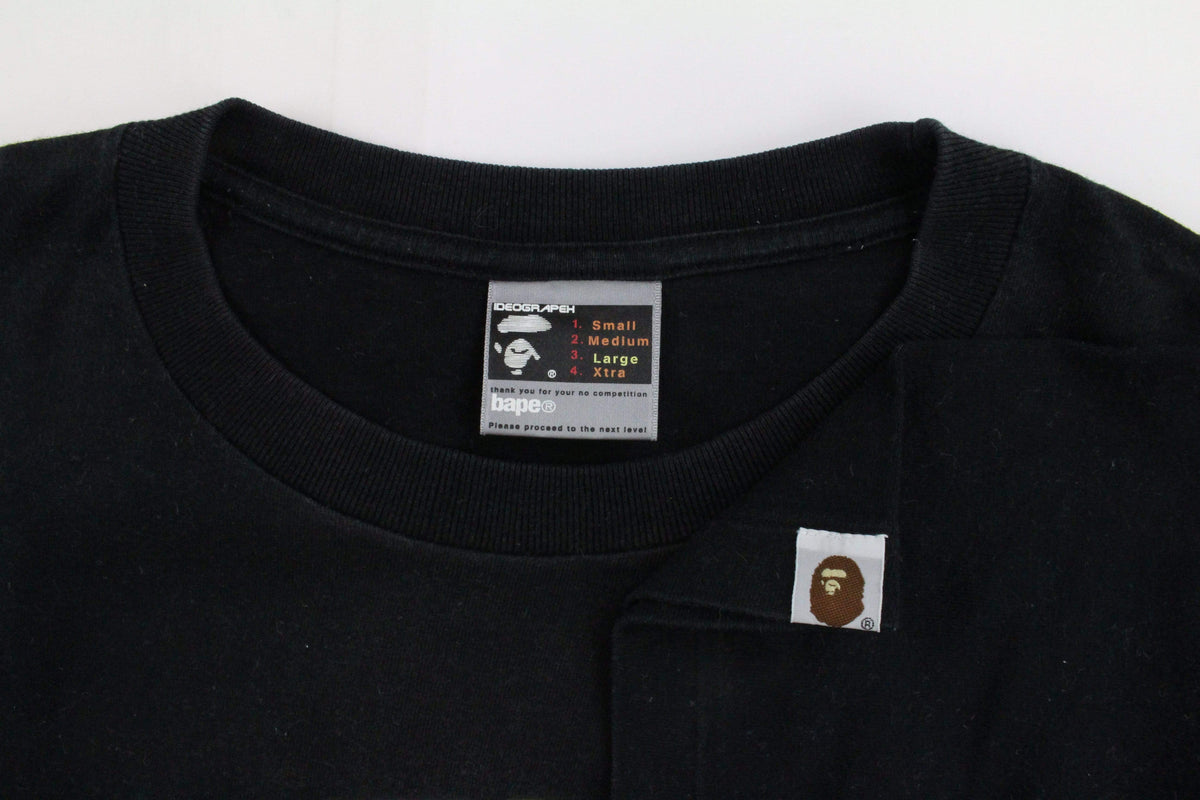 Bape White Multicamo Big Ape Logo Tee Black - SaruGeneral