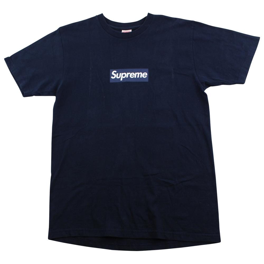 Supreme x New York Yankees Box Logo Tee Navy - SaruGeneral