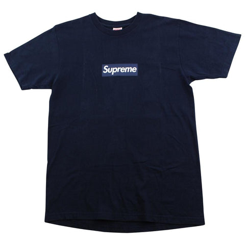 T-shirt Supreme x New York Yankees Box Logo bleu marine