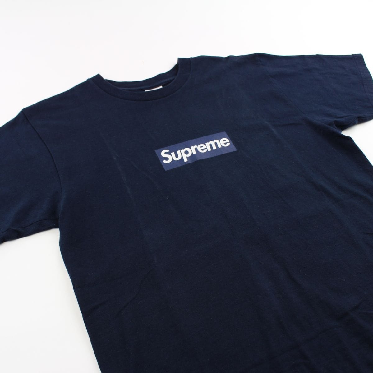 Supreme x New York Yankees Box Logo Tee Navy - SaruGeneral