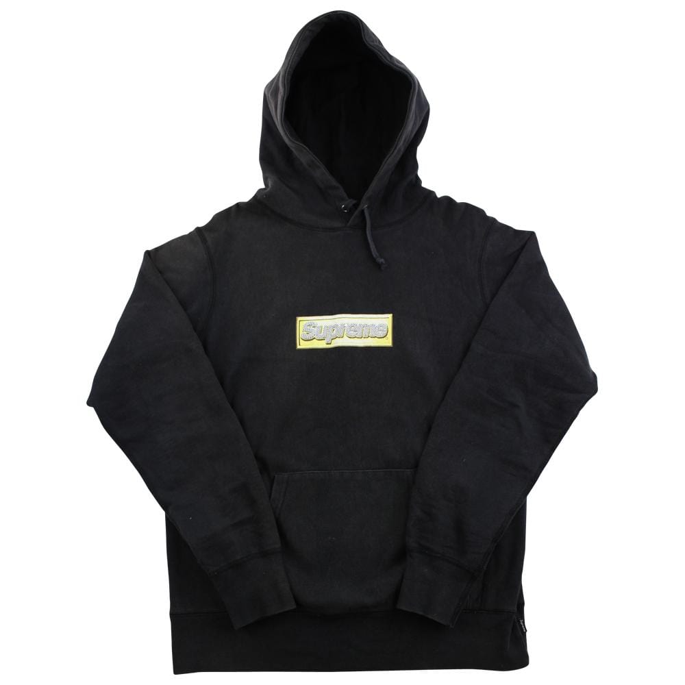 Supreme Bling Box Logo Hoodie Black - SaruGeneral