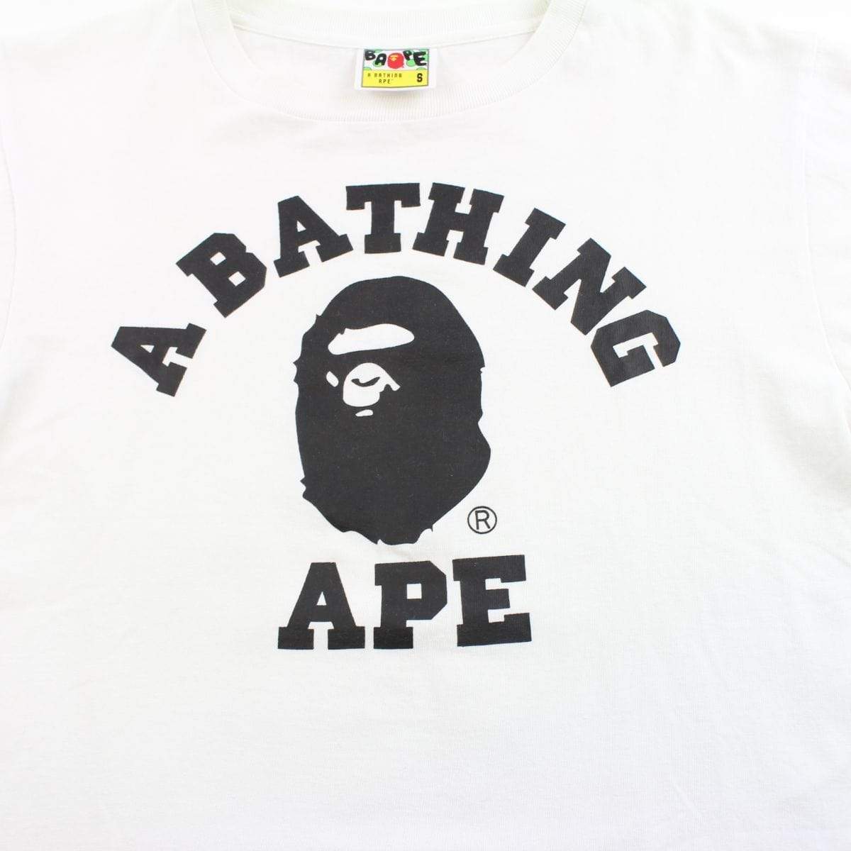 Bape Black College Logo Tee White - SaruGeneral
