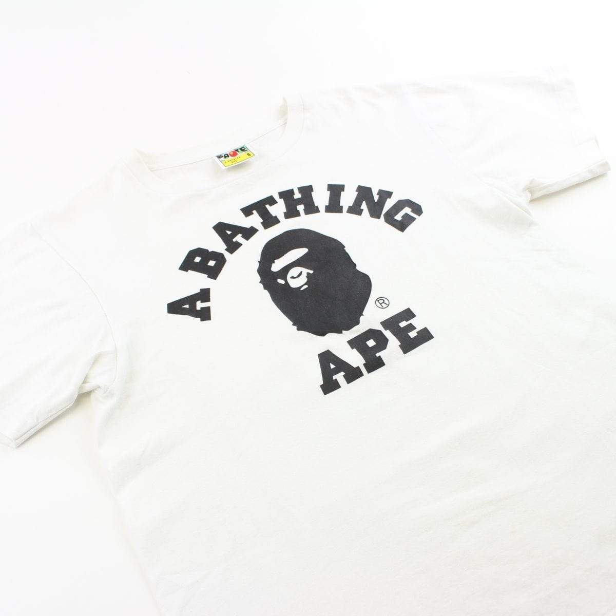 Bape Black College Logo Tee White - SaruGeneral