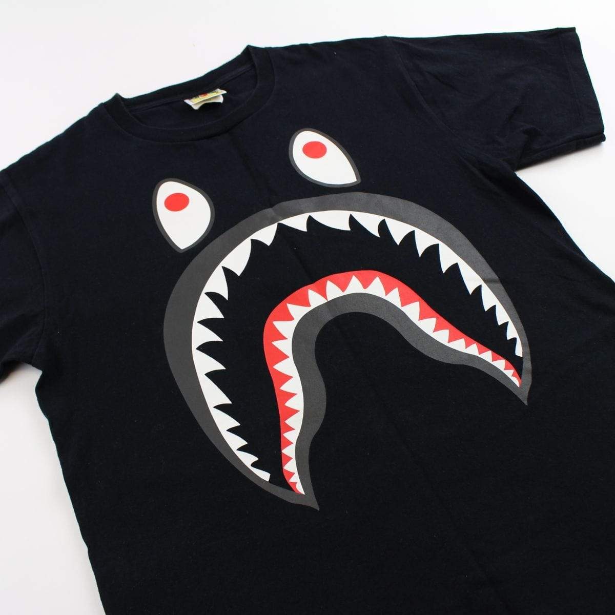 Bape Grey Shark Face Tee Black - SaruGeneral