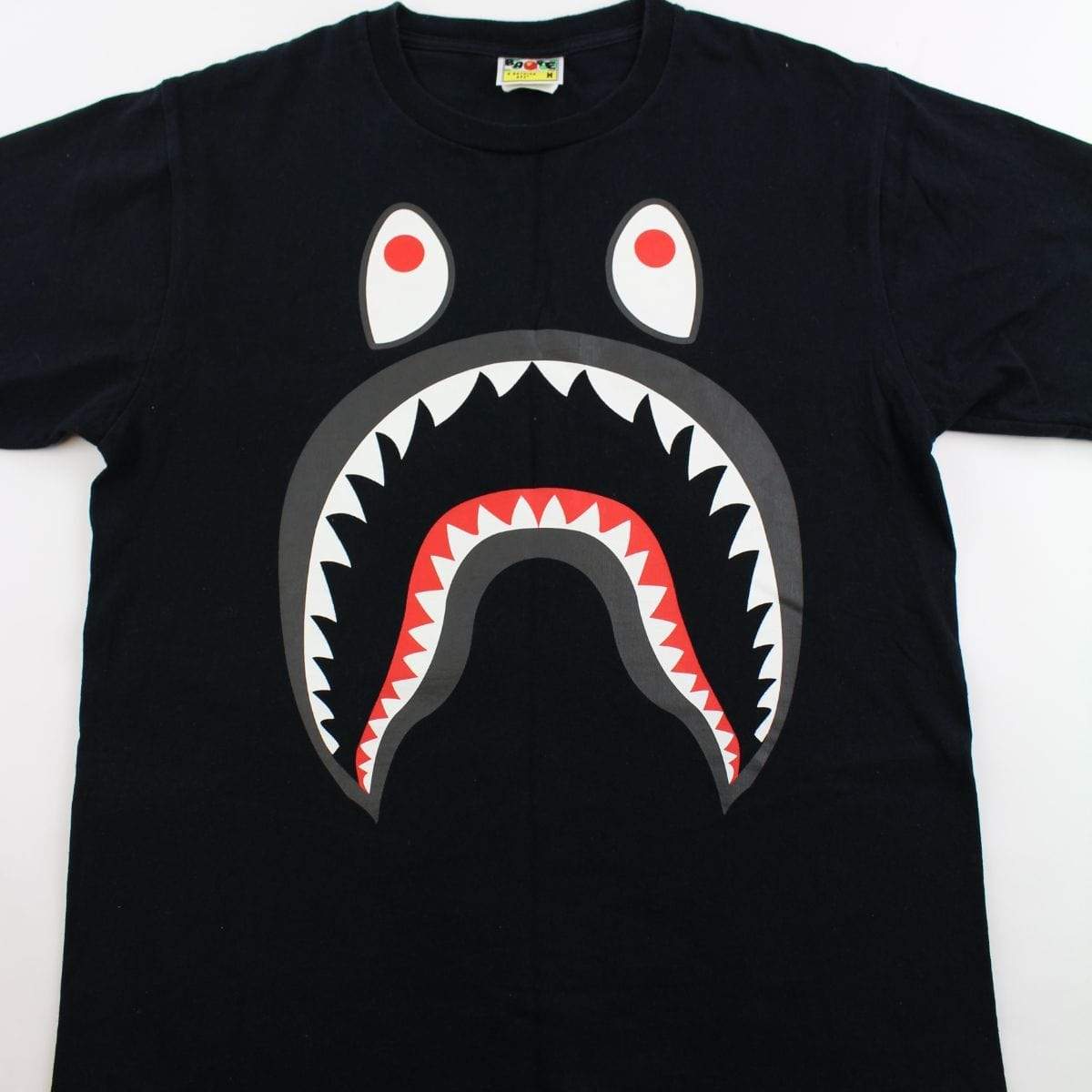 Bape Grey Shark Face Tee Black - SaruGeneral
