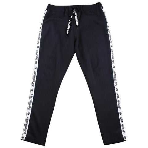 Pantalon de survêtement à rayures blanches Bape A Bathing Ape noir