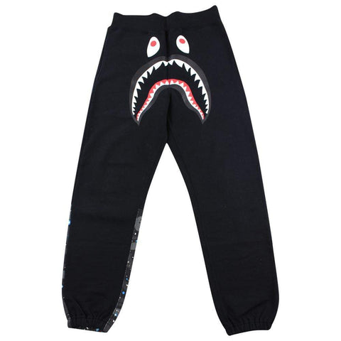 Pantalon de jogging Bape noir motif camouflage spatial Shark Face