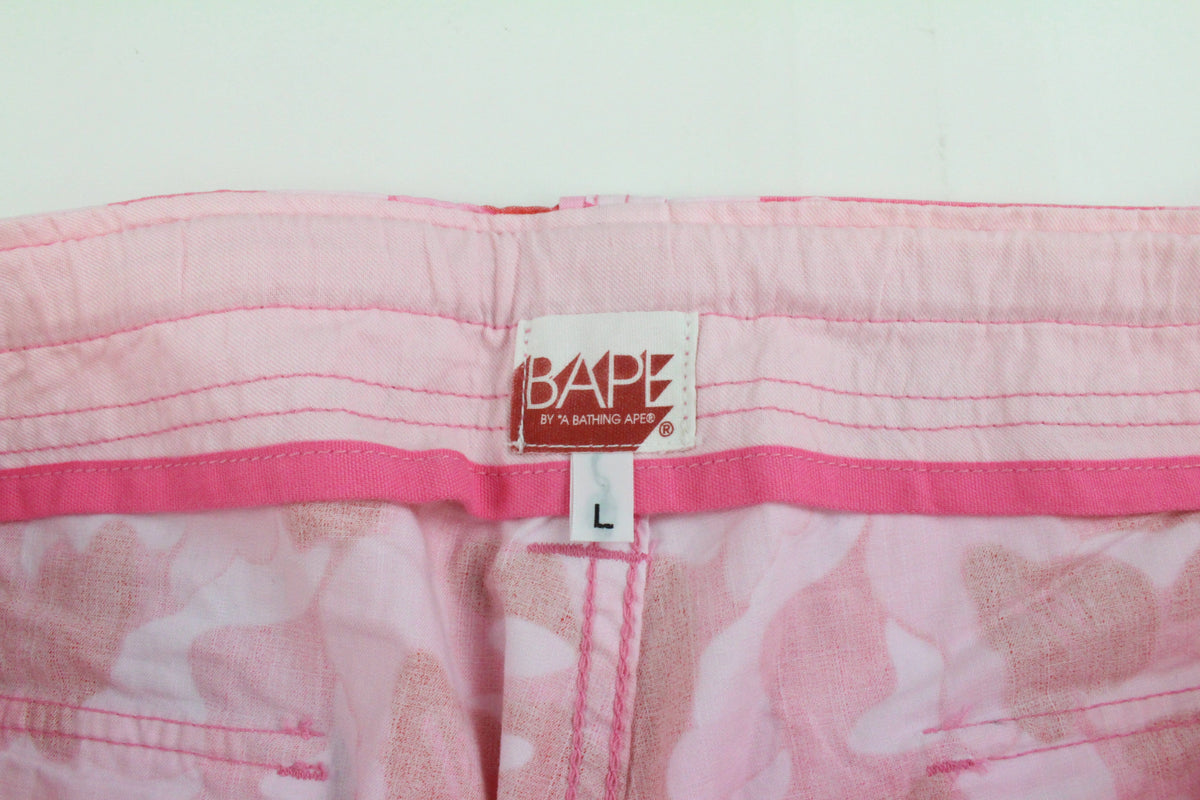 Bape ABC Pink Camo Cargo Pants - SaruGeneral