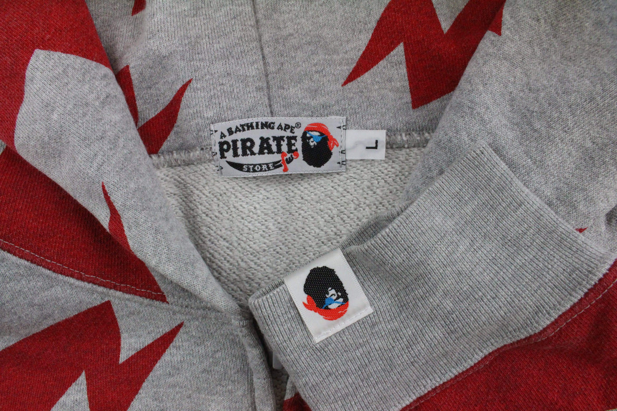 Bapesta Red Star Hoodie Grey - SaruGeneral
