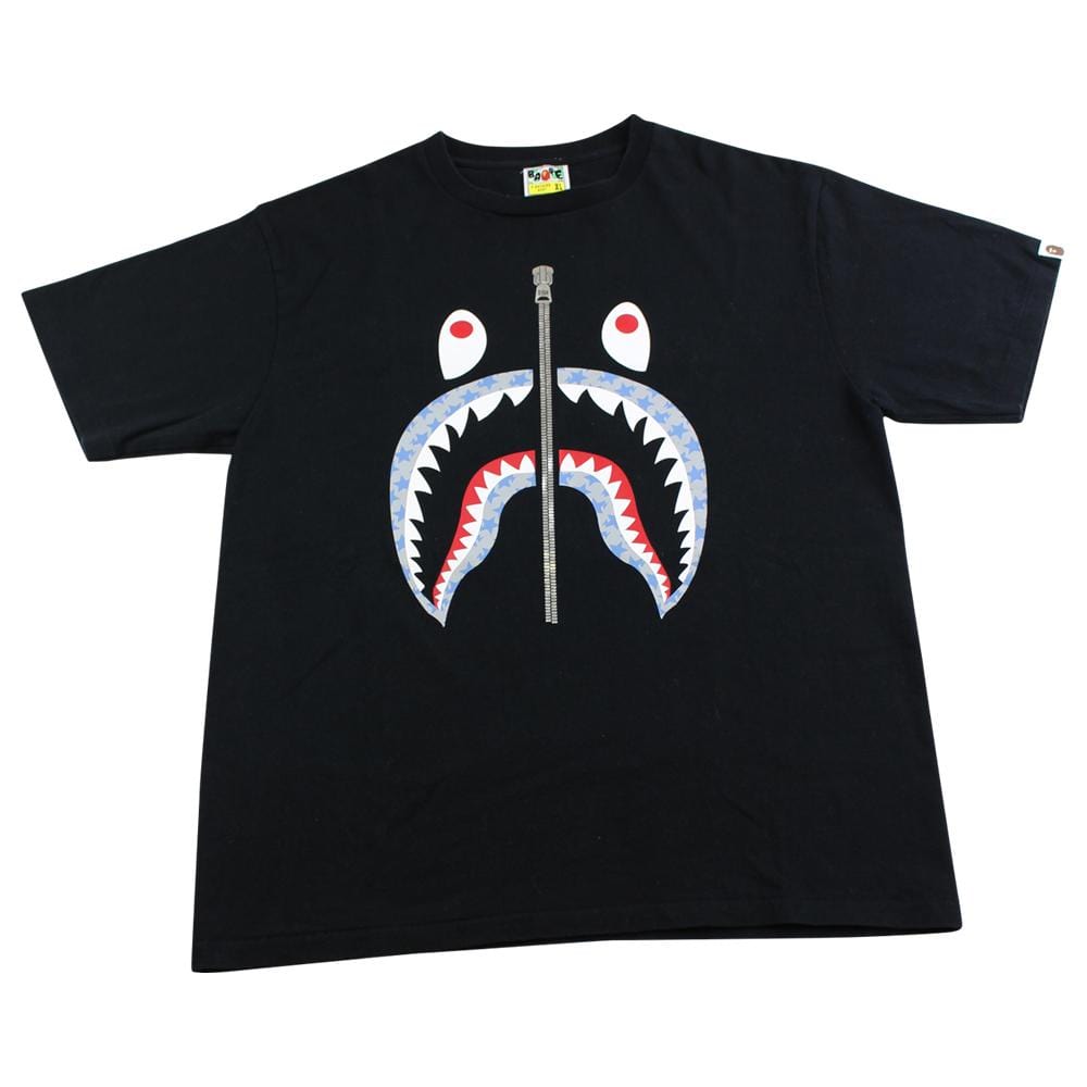 bape sta pattern shark tee black - SaruGeneral