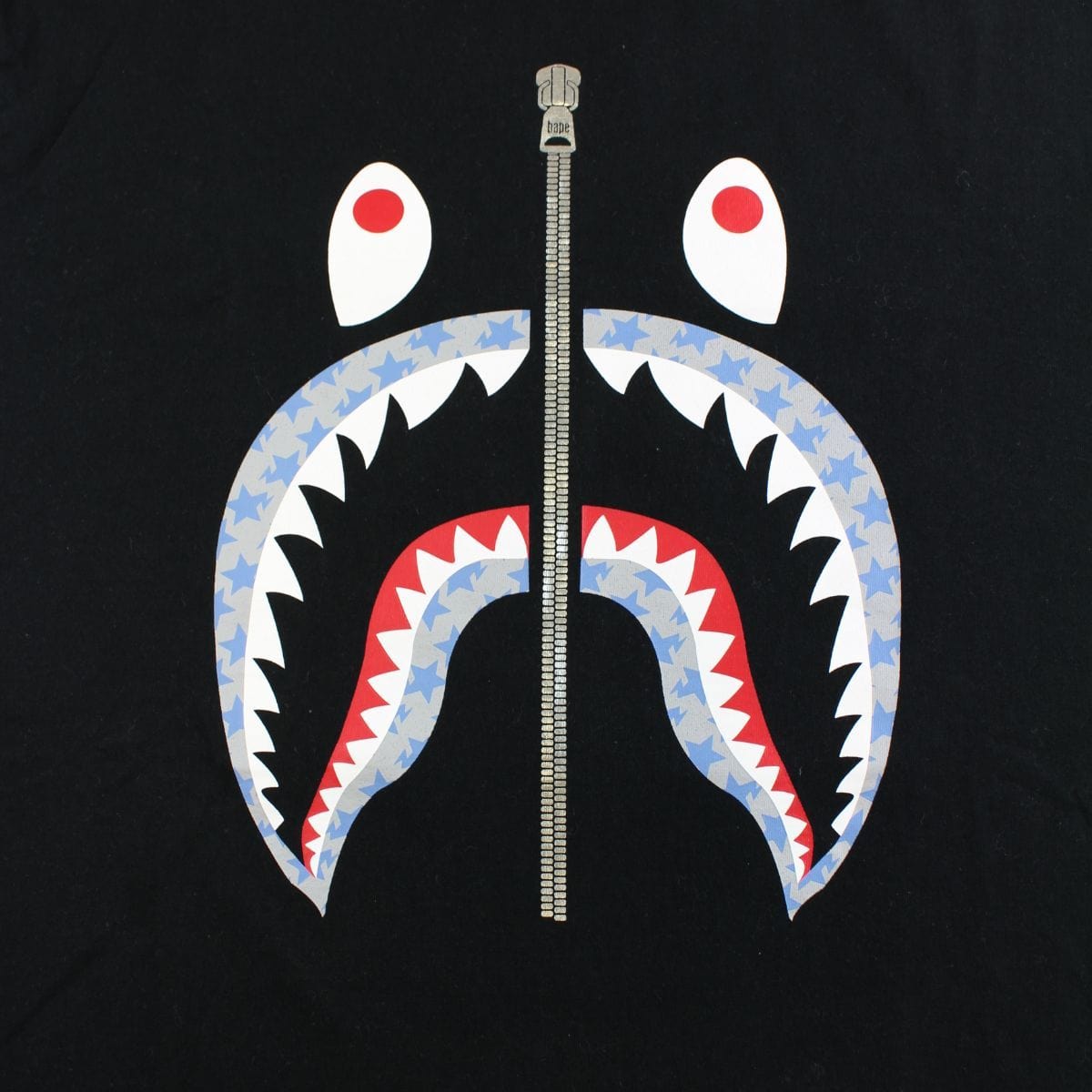 bape sta pattern shark tee black - SaruGeneral