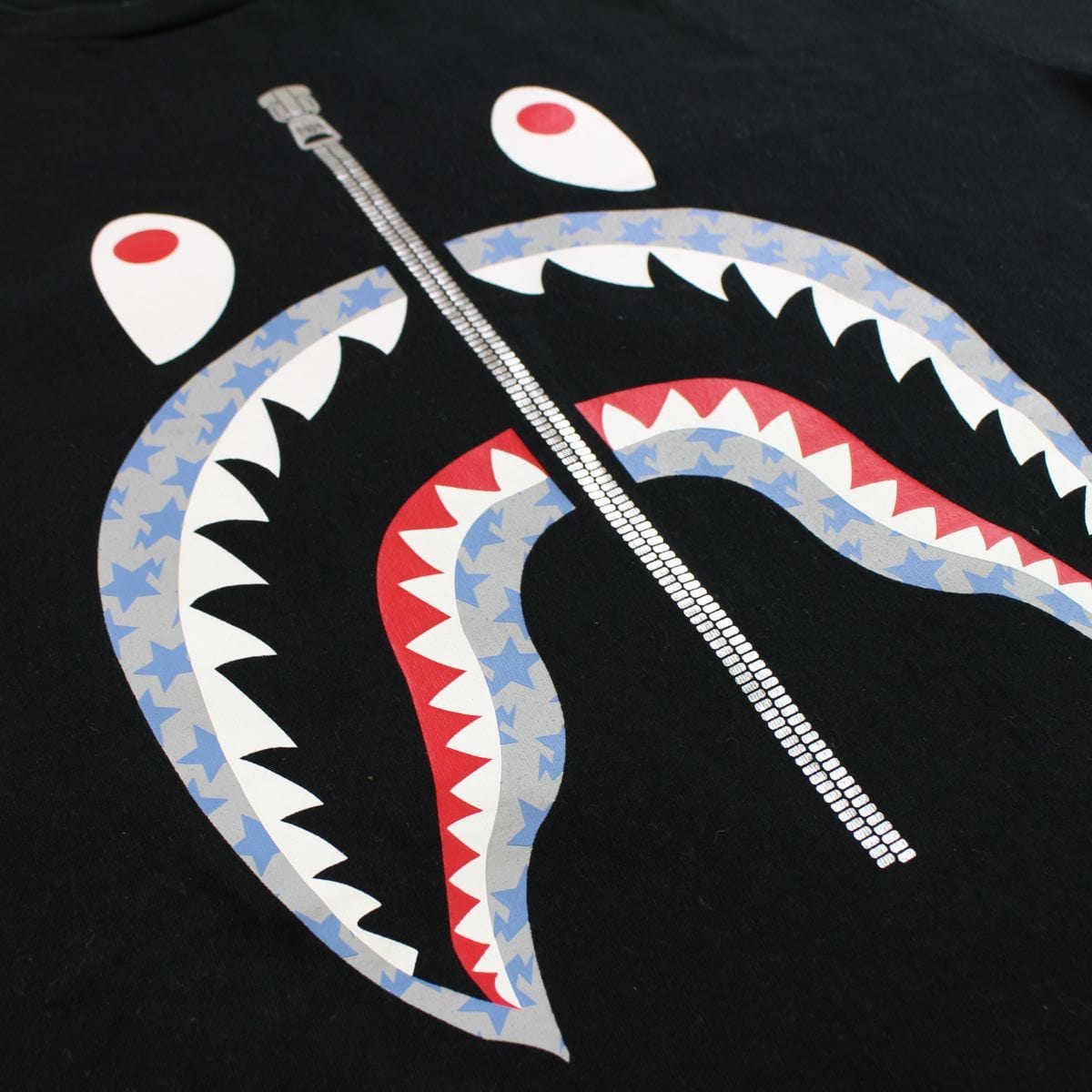 bape sta pattern shark tee black - SaruGeneral