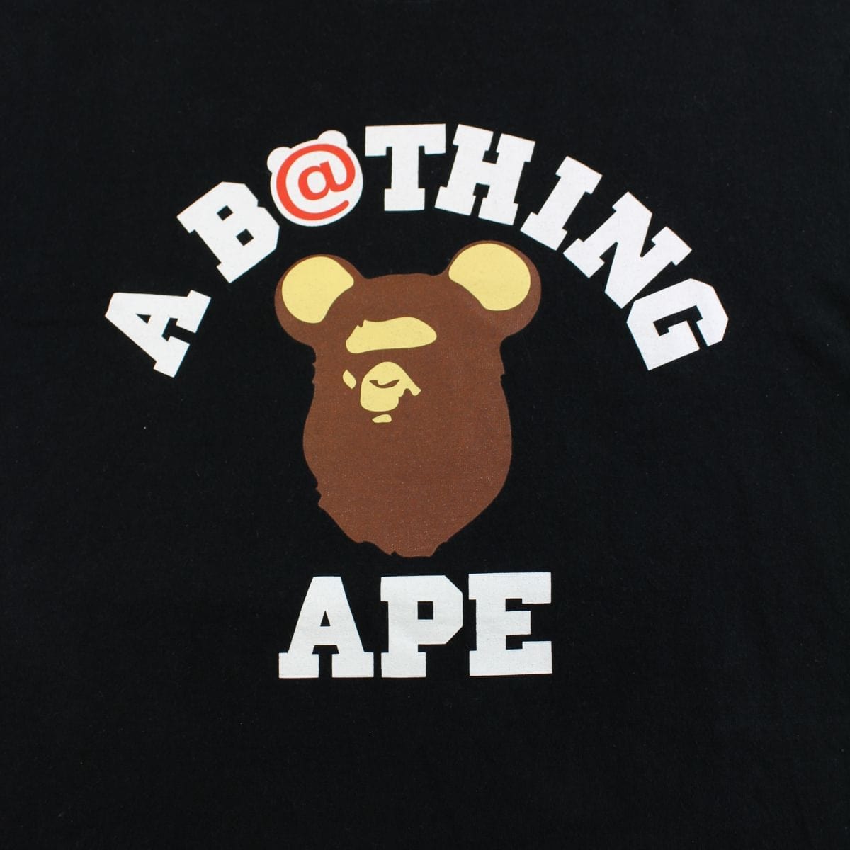 bape x bearbrick college logo tee black - SaruGeneral