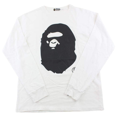 Bape Black Big Ape Logo LS Blanc