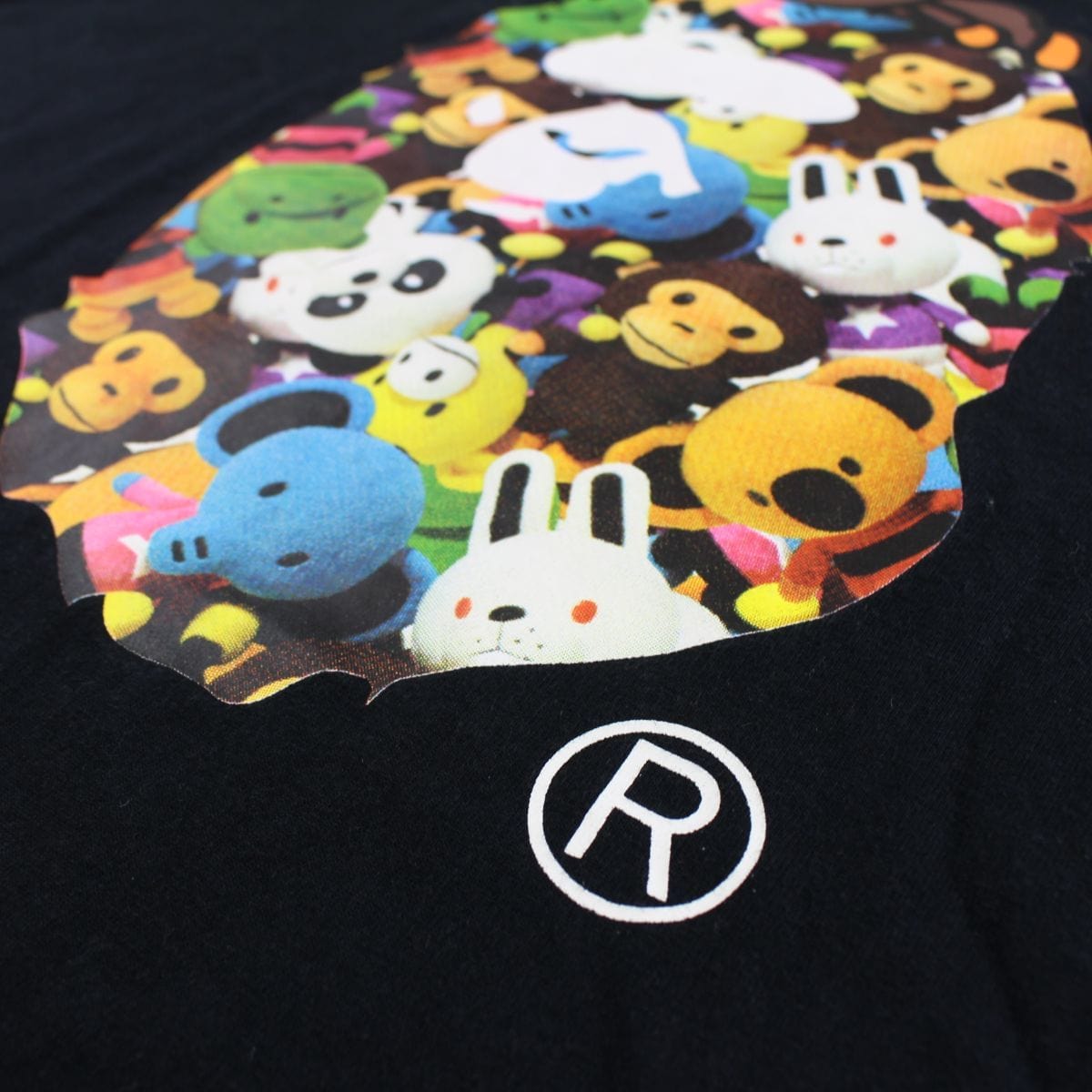 bape milo animal characters big ape logo tee black - SaruGeneral