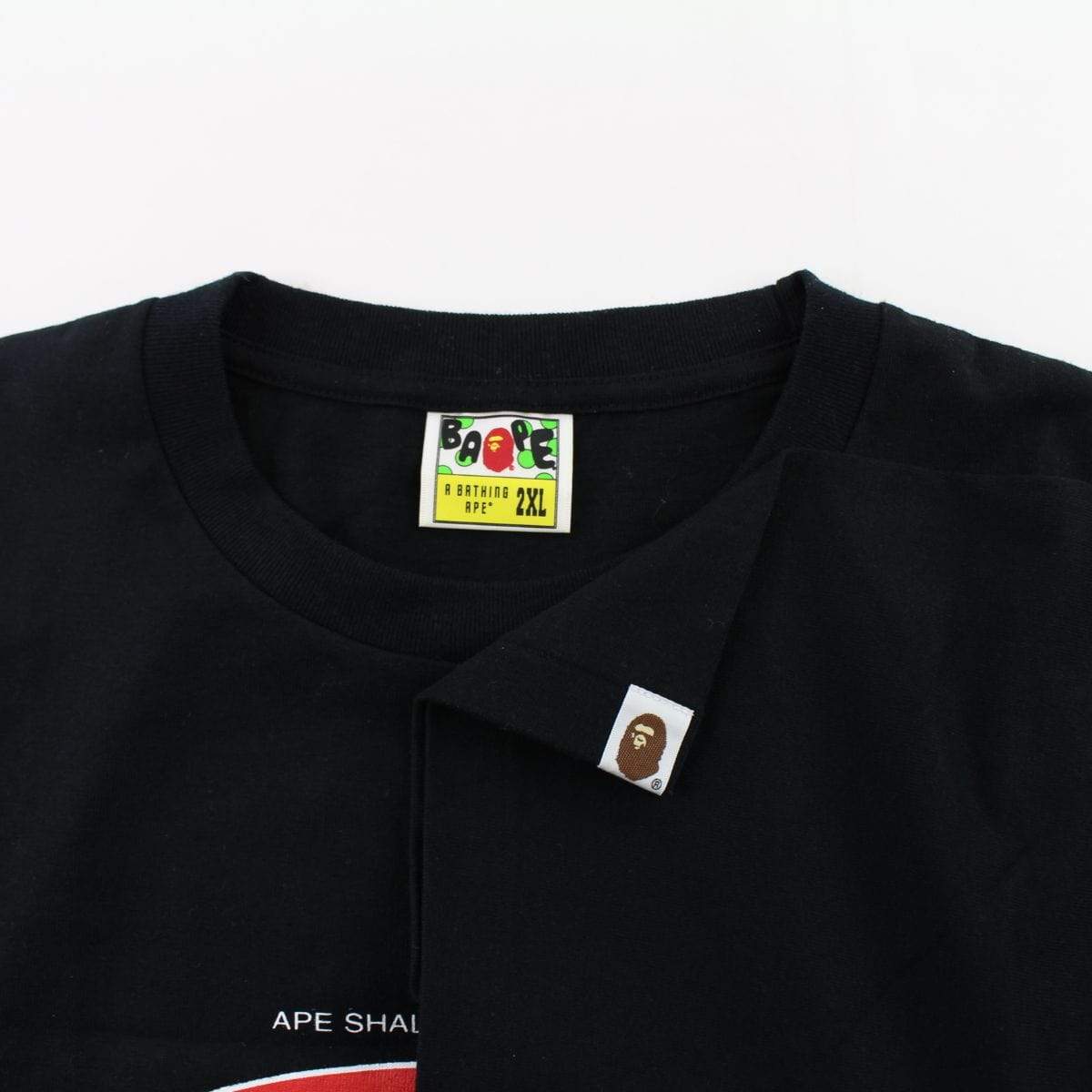 Bape x Stash Multi Colour Heads Logo Tee Black - SaruGeneral