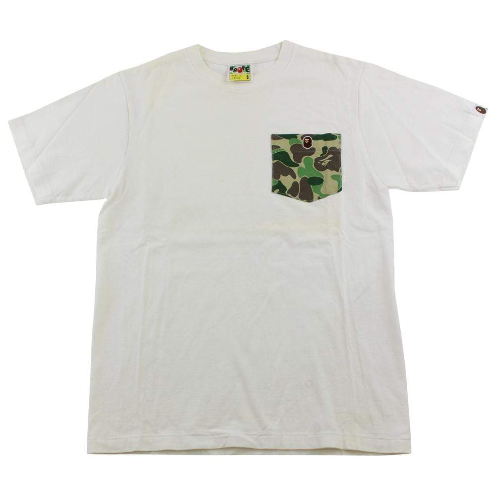 Bape ABC Green Camo Pocket Tee White - SaruGeneral