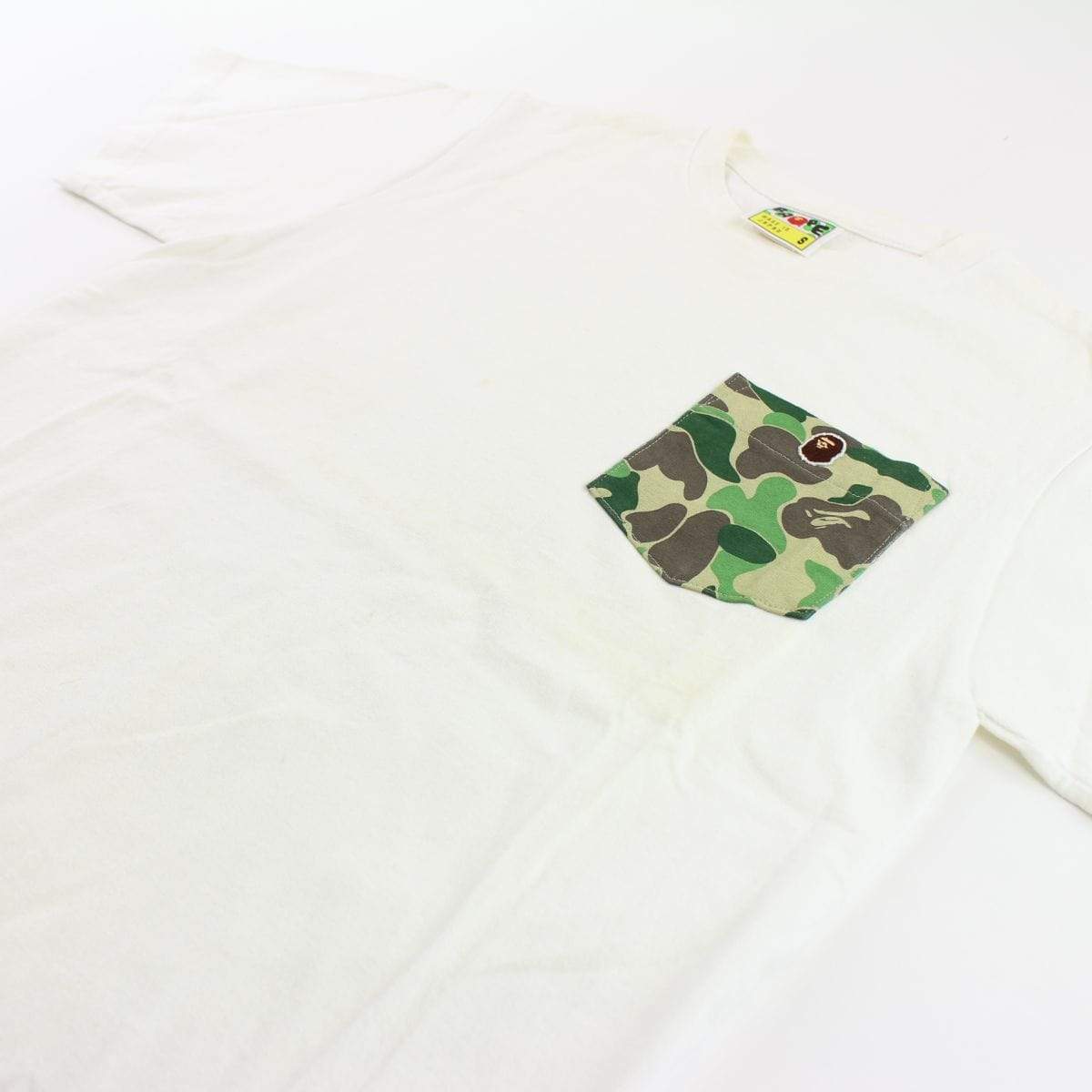Bape ABC Green Camo Pocket Tee White - SaruGeneral