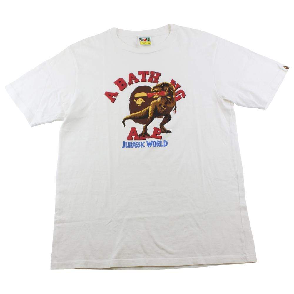 Bape x Jurassic World College Logo Tee White - SaruGeneral