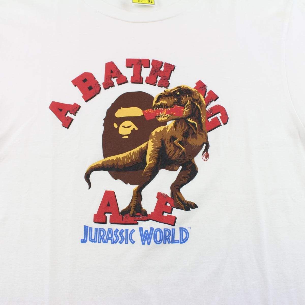 Bape x Jurassic World College Logo Tee White - SaruGeneral